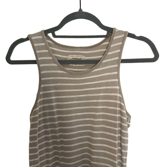 Current/Elliott Size 0 The Louella Tank Dress Grey White Stripe Raw Edges - Picture 11 of 11